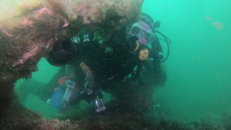 Chris on an old wreck